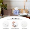 QCBBIRC Blue Porcelain and PU Leather Square Tissue Box Cover,