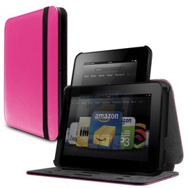 Marware Revolve Genuine Leather Rotating, Standing Case for Kindle Fire HD 7", Pink (only fits Kindle Fire HD 7")