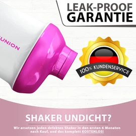 Amityunion Protein Shaker Deluxe 400 ml, Leak-Proof, BPA-Free Fitness Cup with Sieve and Scale for Creamy Whey Powder Shakes, Isolates, Sports Concentrates