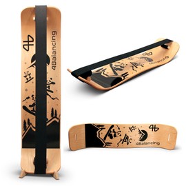 4Balancing Balance Board for Kids - Slackline Wooden Wobble Board - Slackboard Balance Trainer for Coordination - Training for Skateboard, Football, Soccer, Baseball, Basketball - Snowboarding Panda