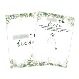 Zcsni Bridal Shower Games – 25 Pcs Cards, Find The Dress Game, Green Leaf Theme Wedding Games Cards, Bridal Shower Decorations, Engagement Party Game, Bachelorette Party Ideas -A23