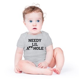 AW Fashions Needy Little Baby Baby Bodysuit Funny Cute Newborn Romper Outfit for Infants Unisex Girls Boys, Sports Grey, 12 Months