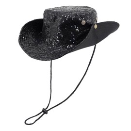 Coolwife Bucket Hats Boonie Hats Denim Wide Brim Cotton Foldable Jungle Fishing Hiking Beach Sun Cap (Sequin Black)