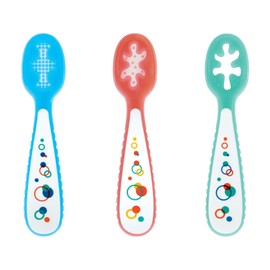 Nuby Baby's First Spoons Set - (3-Pack) Feeding Utensils for Babies - 6+ Months - Bubbles