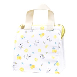 Snoopy snoopy0071 Lunch Bag, Mini Tote Bag, Insulated Bag, Cold Pack Pocket, Zipper, For Work or School, Women's, Girls, Adults, Students, Children, Cute, Character, Lemon (SPIK-128)