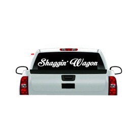 Shaggin' Wagon Back Banner 4x4 Decal Sticker Turbo Diesel Truck Funny 7.3 6.6 Soot Funny