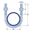 10MM x 50MM Zinc Plated 'U' Bolt with 2 Hex