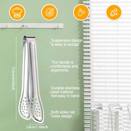 Serving Tongs Buffet, Stainless Steel Food Serving Tongs Salad Tongs Server Kitchen Tongs Frying Tongs Kitchen Small Cooking Tongs BBQ Tongs Buffet Tongs for Birthday Wedding Home Party, 8 Pack(6 in)