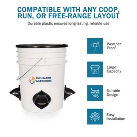 Incubator Warehouse Noble Nest™ 25 lb Bucket Port Feeder (Without Folding Feeder Stand, 4 Ports, 360° Feeder)