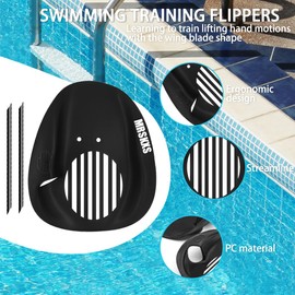 Unisex Swimming Paddles Hand, Training Tool Hand Paddles Swimming, Swimming Training Device for Adults, Adjustable Swimming Paddles, Forearm Strength Training Aid Pool Exercise Device Accessories