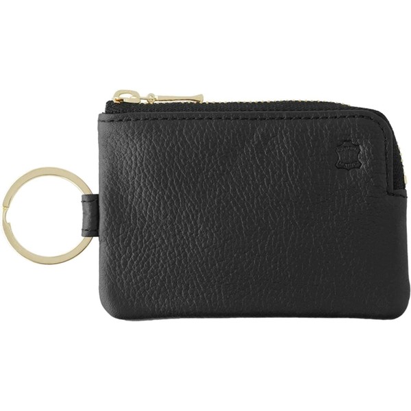SLIP-ON Key Pouch Mini Black OSL-2002-BK Genuine Leather Key Case