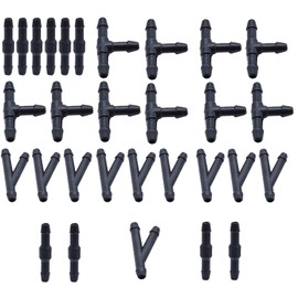 YehVeh 30 Pack Windshield Wipers Hose Connector Water Washer Pipe Adapter 2-Way + 3-Way I/T/Y 3 Type Nozzle Universal Wiper Fluid Windscreen Jet Tubing Fitting Splitter Connectors
