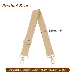 sourcing map Wide Shoulder Strap, 3.8cm Adjustable Purse Strap Replacement Crossbody Strap for Shoulder Bag Handbag, Khaki, Light Gold Pull Core Buckle