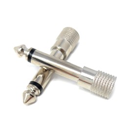 DRUT 1pcs 6.35mm Mono Jack Plug to 3.5mm Stereo Socket Adapter Cable Converter Audio Adapter (Silver)