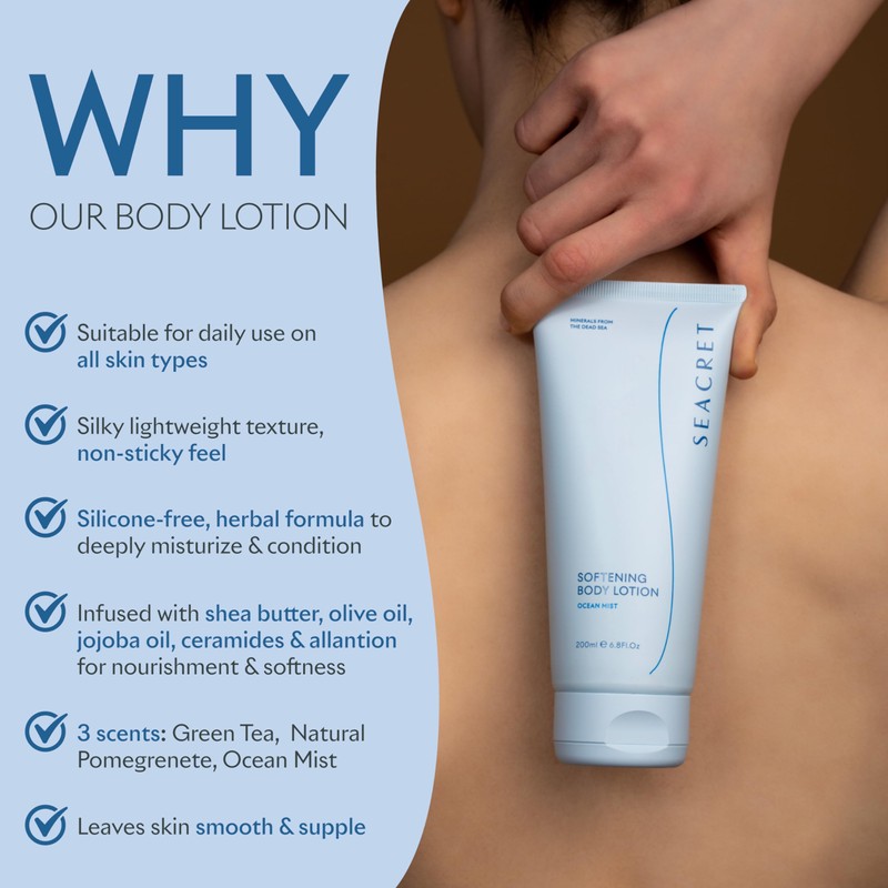 SEACRET Minerals Body Lotion Ocean Mist, Scented Daily Body Moisturizer