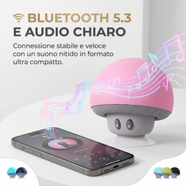 MONTY SOUL - Portable Mini Mushroom Bluetooth Speaker - Compact Wireless Speaker for Home and Travel - Bluetooth 5.3 Portable with RGB Lights (Mushroom 3W) (Black)