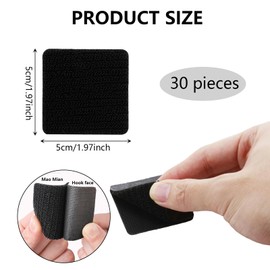 30 Pairs Rug Gripper For Carpeted Floor, Rug To Carpet Gripper, Rug Gripper, Carpet Stickers For Rugs For Laminate Floor Rug Grippers For Hardwood Floors Furniture Anti Slip Mat Grippers (5cm X 5cm)