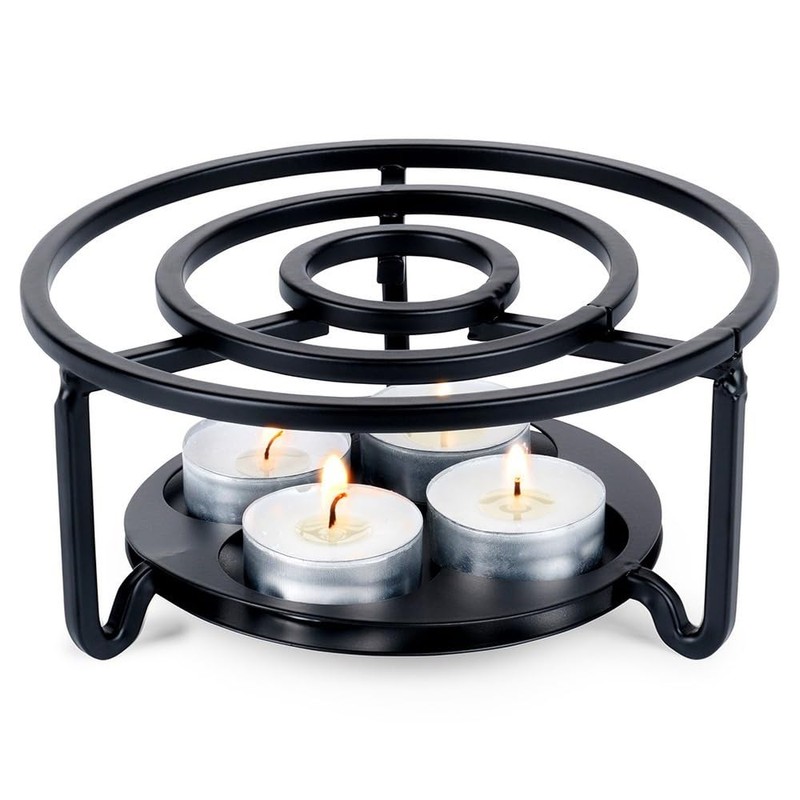 Tea Light Holder Tea Warmer Coffee Warmer Metal Black