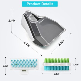 Shark PX201 3.5"Tough Stain Cleaning Brush Attachment for with Shark PX201, PX202BRN, Shark CarpetXpert Upright EX201 R-EX200 R-EX201 EX150 EX151, Reversible Bristle Replacement Brush Part (1+2)