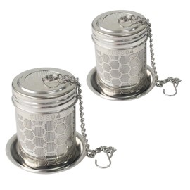 2 Pack Tea Infuser for Loose Tea,Chain,304 Stainless Steel Ball Strainer with Lid,Chain,Filter Mesh Insulated Tea Cup,for Brew Tea, Spices & Seasoning