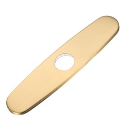 sourcing map 10" Kitchen Sink Faucet Hole Cover Deck Plate Escutcheon 304 Stainless Steel with ABS Plate Plumbing Cover Plate for Kitchen Sink Faucet, Oval Brushed Nickel Gold