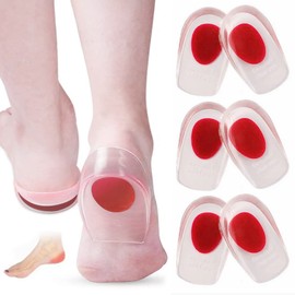 MXBEAUTY Taloneras De Gel para Hombre Mujer,3 Pares De Plantillas De Gel para espolon calcaneo,Copas De Silicona para El Talón en Forma de U,para Fascitis Plantar,Almohadillas Invisibles De Talón…