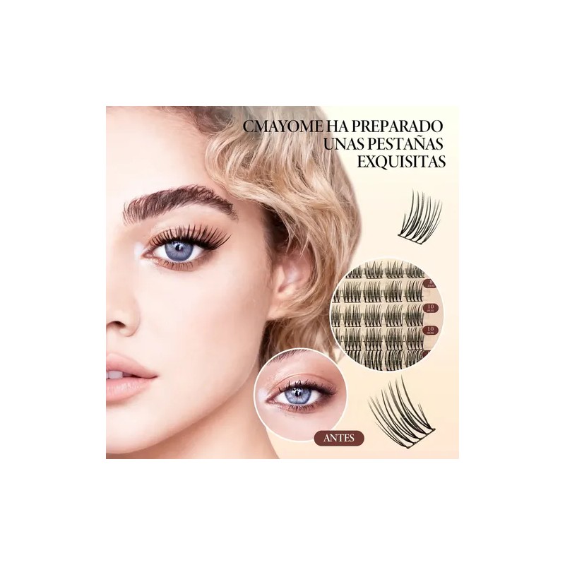 Pestañas Extensions Kit 144 Piezas H02 Curvatura D 8-18 Mm