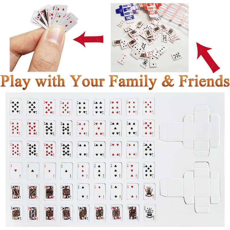 VOVCIG Mini Playing Cards Pack of 10 Decks Poker Cards
