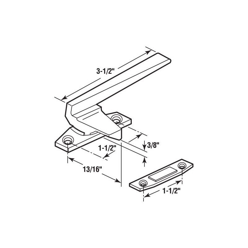 Prime-Line H 3599 Right-Handed, Bronze, Casement Locking Handle with Offset