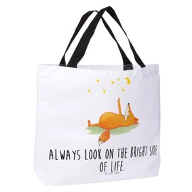 Mr. & Mrs. Panda Shopper Fox Stars - Gift, Beautiful Saying, Leisure Bag, Beach Bag, Bag, School Bag, Carry Bag, Foxes, Bag, Saying Positive, Relaxed, Moon, White