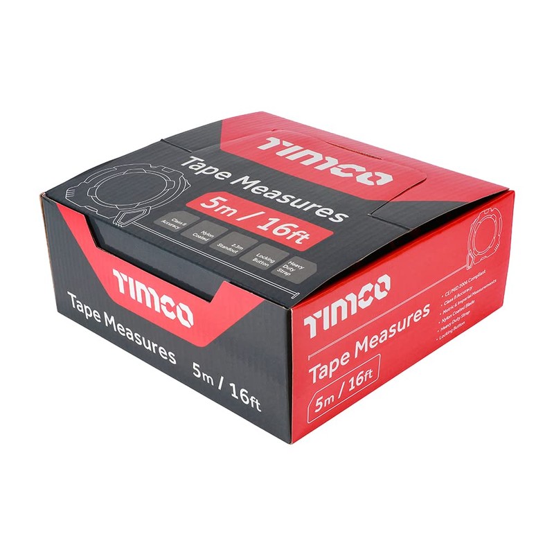 TIMCO 5M Tape Measure - 5m/16ft x 25mm - With