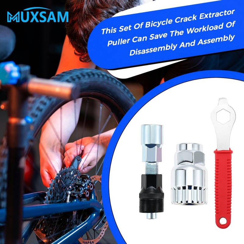 Sliver Bicycle Crank Extractor Puller,Bottom Bracket Remover Crank Arm Remover