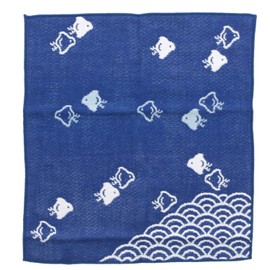 Yokota Towel, Blue, 9.8 x 9.8 inches (25 x 25 cm), Imabari Iroha Chidori