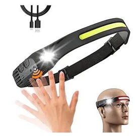 2 Pack Recharge Headlamp, Waterproof LED light,Motion Sensor Rechargeable 230°Wide Head Lamp, Headlight for Outdoor Fishing,Hiking,Camping,Cycling - Color: 1 Pack headlight （Bacis）