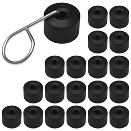 QQWD 20PCS Car Wheel Lug Nut Covers, 17mm Black Lug Nut Caps with Removal Tool Replacement for VW Lug Nut Cover Jetta Beetle Passat GTI CC Wheel Bolt Cover Replacement 1K0 601 173