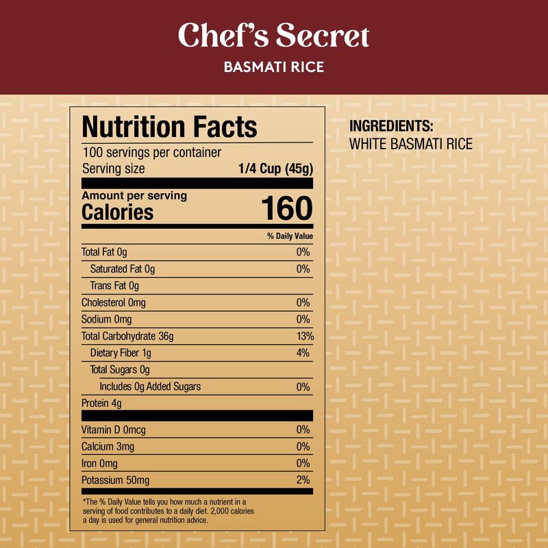 Royal Chef's Secret Basmati White Rice - Premium Extra Long