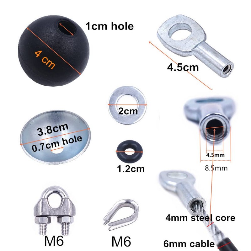 J Bryant Gym Machine Accessories for 6mm Wire Rope Cable