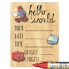 Cohas Hello World Newborn Baby Announcement Printed Wood Sign with