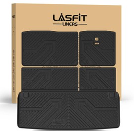 LASFIT Cargo Mat & Backrest Mats for Nissan Armada/Infiniti QX80 2019-2024, All Weather TPE Custom Fit Easy Clean Durable No-Curling Trunk Mat for Armada & QX80, Black