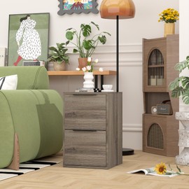 LUCYPAL 2 Drawer File Cabinet Wood,Vertical File Cabinets for Home Office,Small Under Desk File Cabinets with Hanging Bar for Letter Size,Oak,Assembly Required