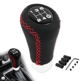 DREAMIZER Car Gear Knob, Universal Black Car Gear Lever, 5 Speed Manual Shift Knob Automotive Gear Knob Shifter Lever with 4 Adapters 8 mm 10 mm 11 mm 12 mm