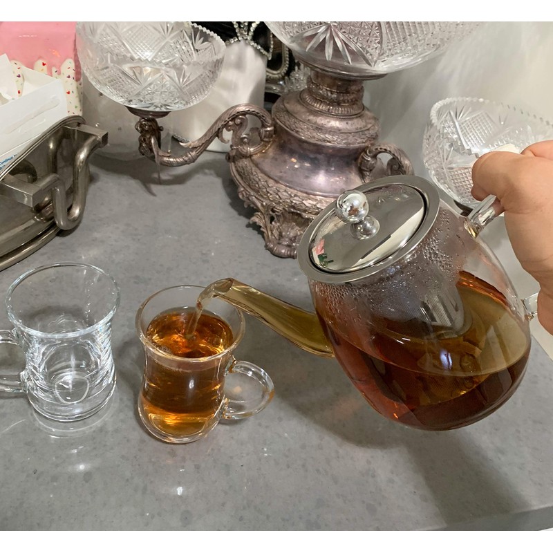 Borosilicate Glass Teapot with Removable Stainless Steel Infuser, 4 Cups
