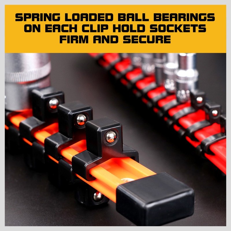 HORUSDY 3Pcs Double Sided Socket Organizer, 1/4-Inch, 3/8-Inch, 1/2-Inch, Premium