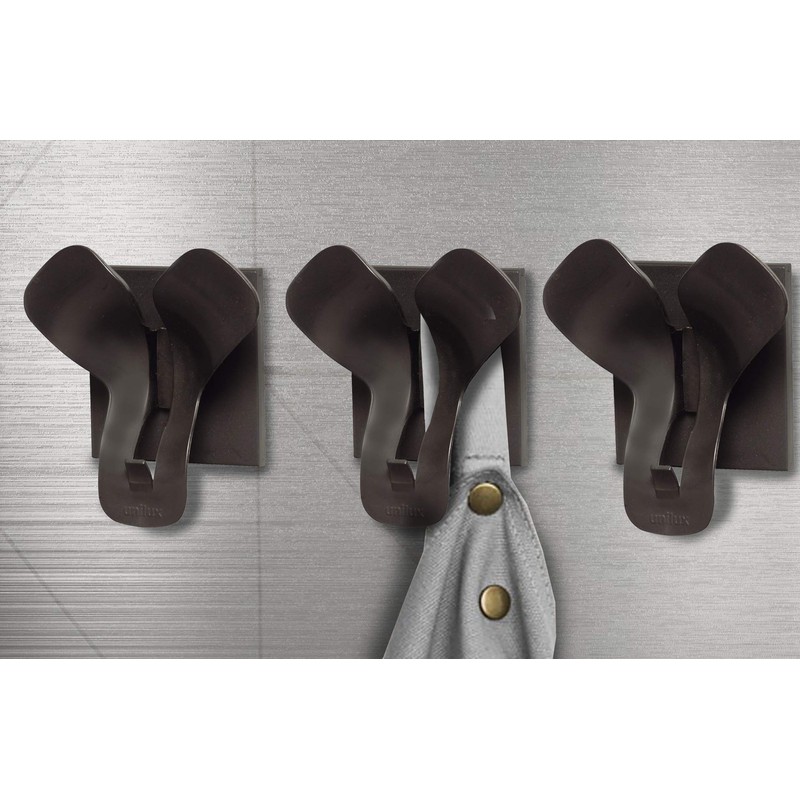 Unilux Trio Garderobenhaken, schwarz, 135 x 45 x 96 mm