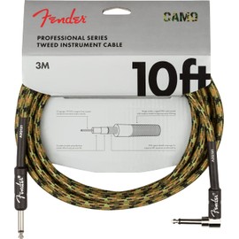 Fender Professional Series 10' Angled Instrument Cable- Woodland Camo