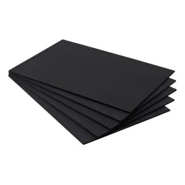 Lamina Espuma Pvc Carton Pluma Foamboard Corte 70x50cm 5 Pzs Color Negro                                                                              