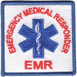EMR Emergency Medical Responder 100% Embroidered Patch Square First Responder - F 147