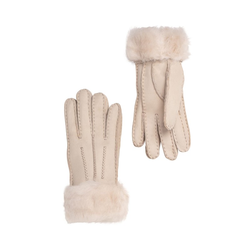 Nordvek Womens Sheepskin Gloves - Fold Back Cuff - Suede