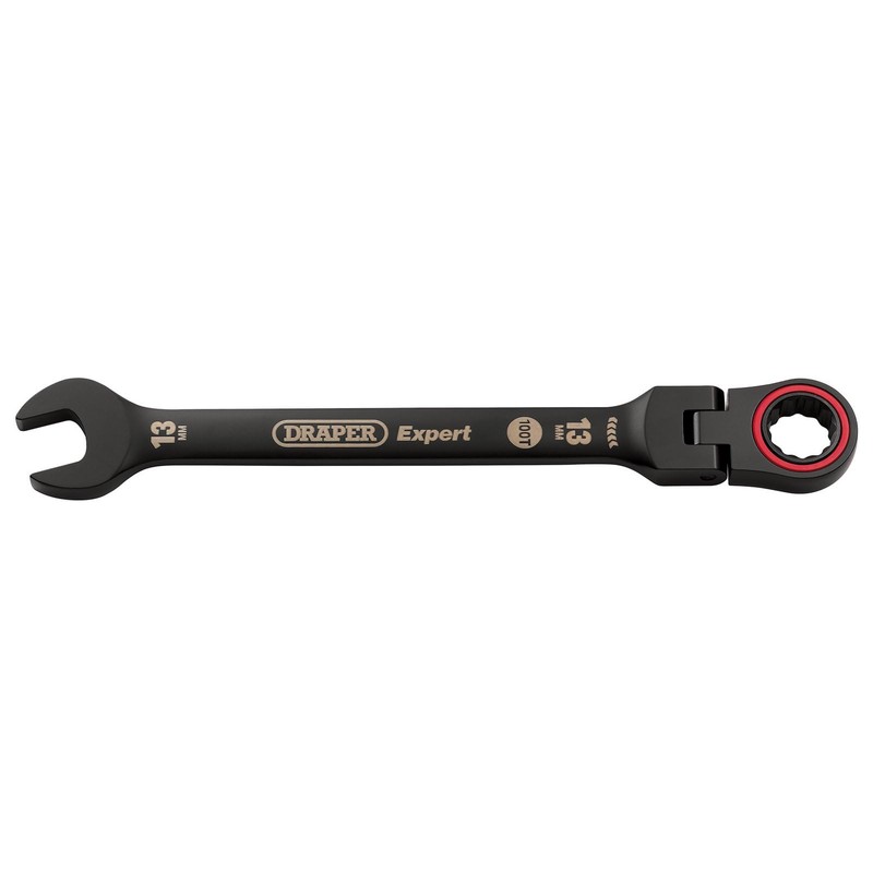 Draper 03919 Expert HI-TORQ Metric Flexible Head Ratchet Combination Spanner,
