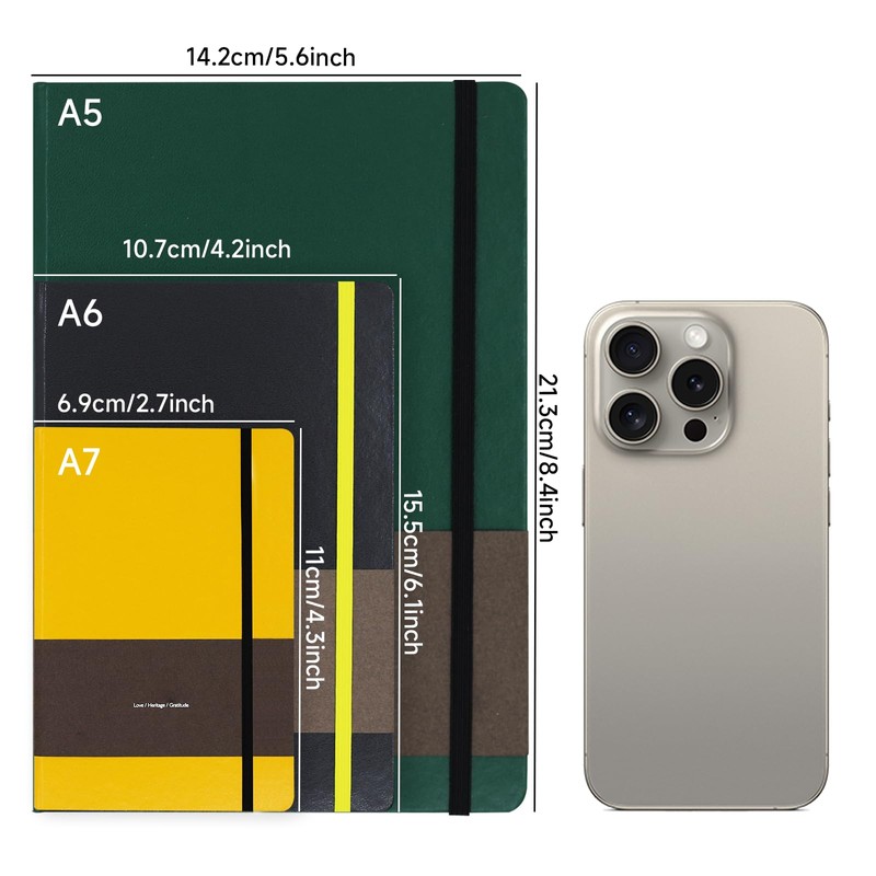 TUNJILOOL Notebook A6, 2 Piece Notebook Set, 192 Pages Notebooks